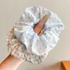 Goma para el pelo de estilo coreano, tamaño extragrande, de intestino de cerdo, estilo casual para niñas, linda cuerda floral para coleta con lazo
