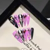Europa y Estados Unidos parche de uñas dulce oscuro fresco forma metálica irregular de alta gama uñas postizas de mano al por mayor