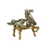 Adorno de Caballo e Lingote de Latón Puro, Escultura de Cobre Creativa Estilo Antiguo, Decoración para el Hogar, Mascota de Té, Decoración de Escritorio de Oficina, Estilo Chino