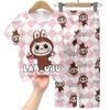 Pijama de Verano para Niños de Tailandia, Camiseta de Manga Corta y Pantalones Cortos, Delgado, Infantil, Nuevo 2025, Ropa de Casa para Niños, Traje para Niños Medianos y Grandes