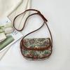 2025 Nueva Moda Tendencia Estilo Étnico Bloques de Color Estampado de Leopardo Bolso Cuadrado Pequeño Bolso de Hombro Cruzado Tipo Sillín Bolso para Mujer