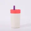 Copo Térmico Infantil de Alta Qualidade Amazon Transfronteiriço 12oz Mini Copo com Canudo Fofo Compacto para Estudante Atacado