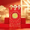 2027 Año de la Oveja Moneda de Oro Propicia Atracción de Riqueza Tarjeta de Dinero Bolsa de Terciopelo Paquete de Sobre Rojo Moneda Conmemorativa de Pan de Oro Regalo de Año Nuevo