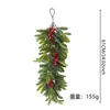 Planta artificial de abeto pino con bayas rojas y piñas, decoración colgante de pared, accesorios navideños al por mayor, decoración del hogar