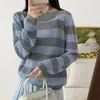 Suéter de Crochê com Recortes de Um Ombro para Mulheres, Novo Estilo Francês para o Início do Outono, Blusa Solta Elegante e Relaxada
