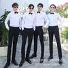 Alquiler de ropa para padrino Ropa para grupo de hermanos Camisa de manga larga Traje con tirantes Chaleco Traje Vestido de novia Traje de alquiler