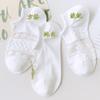 Calcetines de verano finos con flores para mujer, calcetines de carta estilo coreano, calcetines bajos para estudiantes, lindos calcetines de encaje de hielo