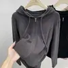 Sudadera con capucha para mujer con diseño de espina de pez en el hombro para primavera, otoño e invierno, color liso, diseño elegante, adelgazante, nicho, prenda exterior, chaqueta cárdigan con cremallera