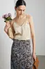 Camisola de Seda para Mujer 2026 Primavera/Verano Nueva Color Sólido Ropa Interior Exterior Estilo Commuter con Encaje y Top de Seda de Morera