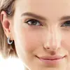 Huitan Amazon Nuevos Pendientes para Mujer, Joyería de Diamantes Geométricos en Forma de Anillo, Elegantes Pendientes de Moda para Uso Diario