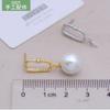 Accesorios DIY Pendientes de Plata de Ley S925 Pendientes Colgantes Vacíos Pendientes de Doble Uso Material de Pendientes Colgantes de Plata para Mujer Chapado en Oro