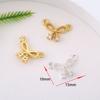 Accesorios Colgantes Dobles en Forma de 8 de Cuatro Hojas Rellenos de Oro de 18 Quilates Conservadores del Color Micro-Pavimentados con Circonita Material de Conexión para Pulsera DIY Joyería
