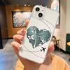 Funda para teléfono iPhone16ProMax con mapa mundial, avión de viaje aplicable, Apple 14Plus transparente 13 personalidad