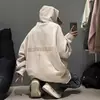 Sudadera con Capucha de Gamuza Gris para Hombre, Marca de Moda Primavera y Otoño, Resistente, Fresca y Elegante, Chaqueta Casual Holgada Oversize para Pareja