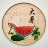 Pá de lixo pintada à mão em bambu trançado pintura nostálgica fazenda bambu trançado pintura decoração pá criativa country mural de parede grão tudo trabalho duro