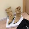 Versión de piel de vaca de botas de chica picante, botines de tacón grueso para mujer, botas de montar hasta la pantorrilla en un elegante diseño de punta fina, efecto adelgazante, botines estilo Martin