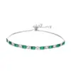 Pulseira Retangular Branca e Verde Europeia e Americana Xiaohongshu com Design Colorido de Pulos Coloridos Moda Zircônia Ajustável com Puxador Joia