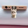 Plugue de Proteção contra Poeira para Celular de Acrílico Popular Transfronteiriço Tipo Pingente de Coração Chá com Leite Cachorro e Gato Interface Oval Tipo-C