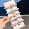 Dibujo Animado Infantil Lindo y Súper Adorable Dibujo Animado Anillo de Intestino Pequeño Lazo para el Cabello de Niña Coreana Banda Elástica de Princesa Accesorio para el Cabello de Cuadros