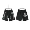 Hellstar Transfronteiriço Marca Tendência Europeia e Americana Verão Casual Esportivo Unissex Shorts Lavados Calças de Cinco Pontos