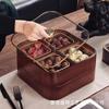 Caixa de Frutas Secas de Madeira Camada Única e Dupla Prato de Lanche Doce Lanche Prato de Lanche Sala de Estar Hospitalidade Prato de Lanche de Frutas Prato de Doces Prato de Nozes