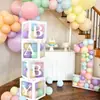 Caja Transparente para Papel de Carta de 25 cm, Caja con Globo para Decoración de Feliz Cumpleaños, Decoración de Fiesta, Revelación de Género
