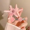 Presilhas de Cabelo Série Oceano com Flores Preservadas, Estrelas-do-Mar, Conchas e Frutas para Viagens à Beira-Mar e Fotos de Férias