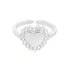 Anillo de Corazón 1834 para Mujer Plata de Ley S925 de Alta Gama Diseño de Nicho Estilo K Anillo de Plata con Forma de Corazón de Zirconia