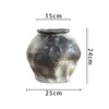 Adornos estilo olla de cerámica de gres vintage arreglo floral para sala de estar arte de flores secas antiguas jarrón de cerámica viejo