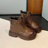 Dr. para Niñas. Botas Martens 2026 Otoño/Invierno Botines Retro para Niños Botas de Estudiante Felpa Adentro Estilo Británico Botas de Cuero para Niños