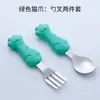 Garfo e Colher para Crianças Colher de Silicone com Cabo Curto para Bebês Colher Treinamento para Bebês Garfo Colher para Comida Complementar Utensílios de Mesa para Crianças