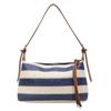 Bolsa de Ombro Cruzada Tecida Color-Blocking Elegante Listrada Estilo Coreano para Mulheres 2025 Verão Versátil Bolsa de Ombro para Praia e Férias
