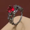 Anillo de Calavera de Cuatro Garras con Circonita de Nuevo Estilo para Mujer en Aliexpress Transfronterizo, Anillo Personalizado de Alto Nivel Moderno Retro para Dedo Índice