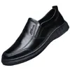 Zapatos de hombre de cuero, informales, combinables, de verano, transpirables, antideslizantes, de suela suave, para mediana edad, de PU, cómodos y de negocios.