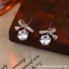 Aretes Widney Aguja de Plata Diamante Temperamento Elegante Lujo Ligero Alto Sentido Moda Simple Comodín Aretes Venta al por Mayor