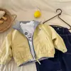 Jaqueta Infantil para Meninos, Reversível, Novo Estilo Primavera e Outono 2026, Cardigan Xadrez para Bebê, Jaqueta de Bebê Cartoon da Moda para Meninas, Estilosa