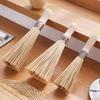 Bambu Natural Cozinha Durável Lavagem de Panelas e Descontaminação Especial Vassoura de Bambu para Cozinhar Doméstico Escovação de Panelas e Lavagem de Louça Cabo Longo Escova de Bambu para Panelas