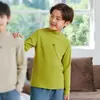 Camiseta Interior de Terciopelo Doble Cara Auto-Calentable para Niños Otoño e Invierno, Cuello Alto Medio, Oso Yuan Yuan, Ropa Interior Cálida para Niños