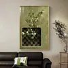 Arte de Parede Vintage Estilo Francês para Sala de Estar, Arte para Nicho Decoração de Parede Atrás do Sofá, Pintura de Parede Abstrata Retro de Alta Qualidade