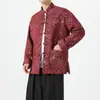 Outono/Inverno 2026 Jacquard com Padrão Ondulado de Chenille Gola Alta Traje Tang Novo Estilo Chinês Botões Solto Tamanho Grande Jaqueta para Homem