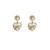 Brincos de Alfinete Prata 925 Laço Amor Diamante Brincos de Pérola Nicho Coreano Brincos Artísticos da Moda para Namorada Mulheres