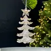 Decoraciones navideñas transfronterizas lentejuelas colgante acrílico colgante de copo de nieve transparente accesorios para la disposición de la escena del árbol de Navidad