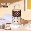 Nueva taza térmica circular de estilo japonés y coreano con asa, taza de té con leche para parejas de doble capa que conserva el frío, taza de agua para niñas, alto valor estético y portátil