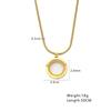 Cadena de clavícula simple estilo europeo y americano Ins Cadena de suéter retro de alta gama Collar con colgante de acero de titanio con círculo dorado para mujer