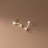 Brincos Pequenos de Stud com Diamante em Estilo Minimalista com Design Simples, Versáteis para Duas Formas de Usar, Brincos de Design Único para Mulheres