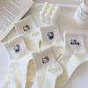 Calcetines de Malla para Mujer Primavera y Verano Calcetines a Media Pantorrilla Ins Calcetines Deportivos Finos de Algodón Puro Estilo Japonés de Dibujos Animados Trendy Kt Gatito