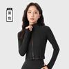 Ropa Deportiva de Exterior para Mujer en Otoño e Invierno, Cuello Alto Cortavientos, Efecto Adelgazante en la Cintura, Ropa de Yoga de Manga Larga, Top de Ropa Fitness para Pilates