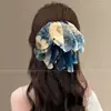 Presilha de cabelo com laço estilo coreano para mulheres, adequada para cabelos meio presos ou rabos de cavalo, acessório de cabelo de alta qualidade