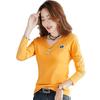 2474 # Nueva Camiseta Trendy de Manga Larga Estilo Coreano (Toma real) (95 Algodón 5 Spandex) (Añadir 2Xl/3Xl)