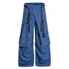 Pantalones Casuales de Cuadros Estilo Retro Americano Oreeta para Hombres y Mujeres con Cinturón, Pantalones de Pierna Ancha Sueltos, Pantalones Deportivos Versátiles para el Trabajo